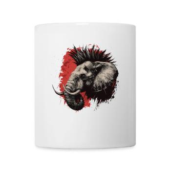 Punk Rock Éléphant - Mug blanc - blanc - Devant