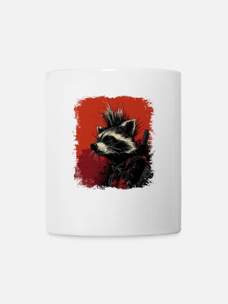 Waschbär Ninja Punk - Tasse - Weiß