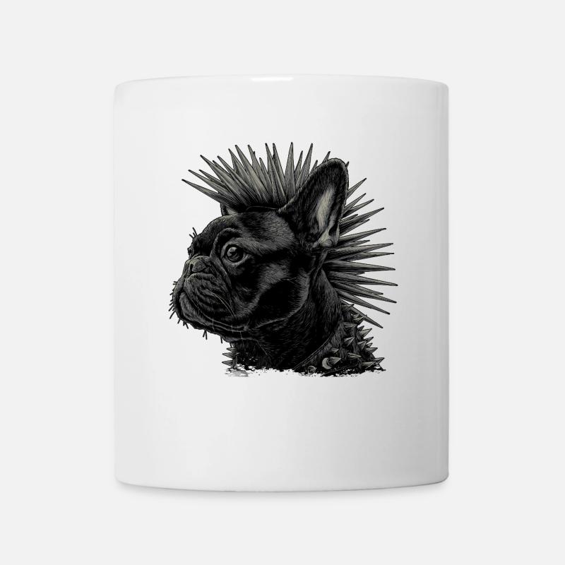 Punk Rock Bouledogue Français - Mug blanc - blanc