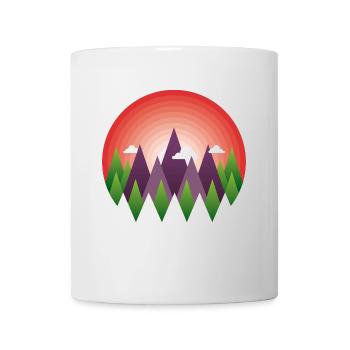 geometric mountain sunrise - Mug blanc - blanc - Devant