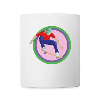 Skateboard Skater Halfpipe Stunt Backflip Board - Mug - white - Front