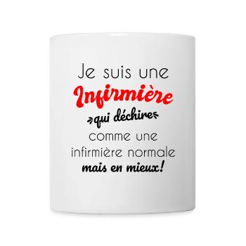 infirmière qui déchire cadeau humour - Mug blanc - blanc - Devant