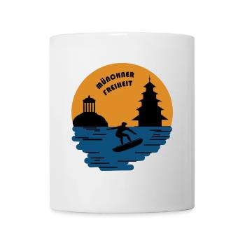 Münchner Freiheit im Englischen Garten - Tasse - Weiß - Vorne