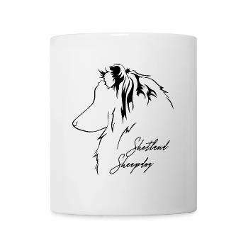 SHETLAND SHEEPDOG Profil Hunde Hund Wilsigns - Tasse - Weiß - Vorne