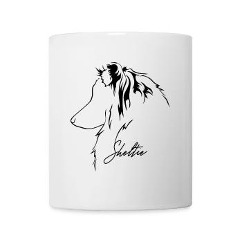 SHELTIE Profil Hunde Hund Hütehunde Wilsigns - Tasse - Weiß - Vorne