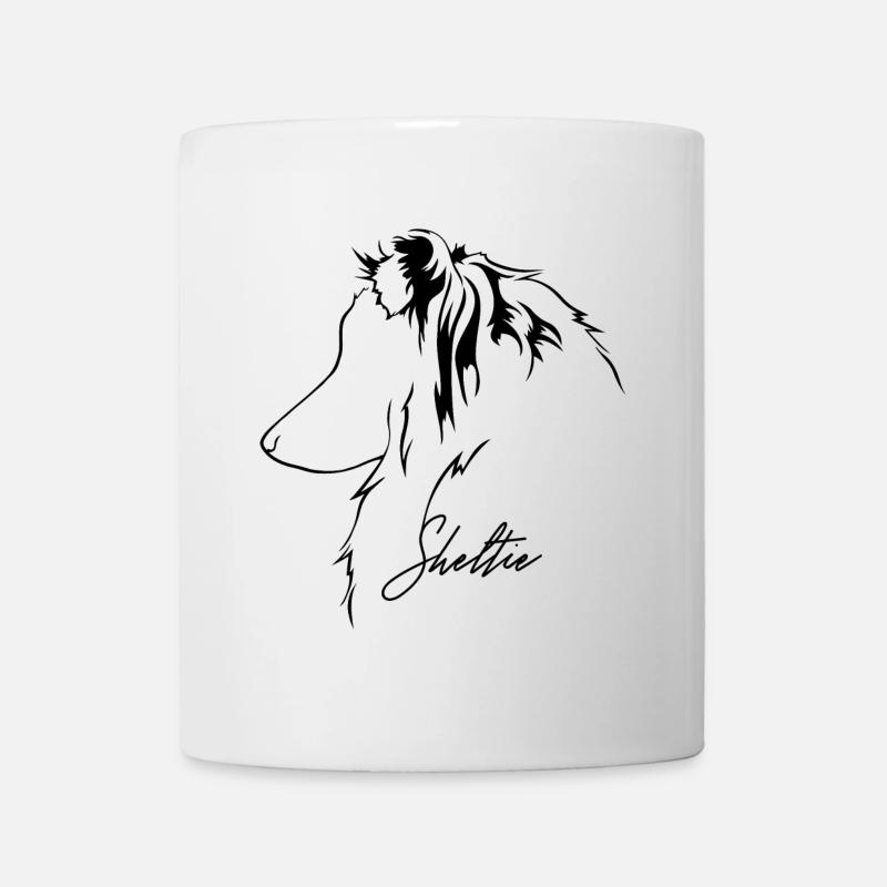 SHELTIE Profil Chiens Chiens De troupeau Wilsigns - Mug blanc - blanc