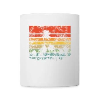 Palmen Retro Sonnenuntergang - Tasse - Weiß - Vorne