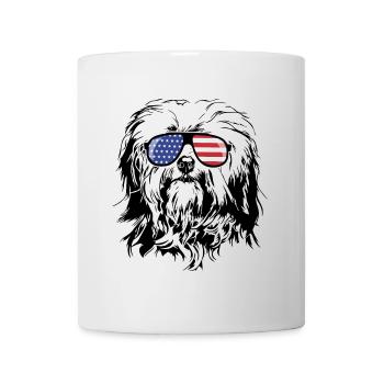 HAVANESE America Flag Dog Dogs Glasses Wilsigns - Mug - white - Front
