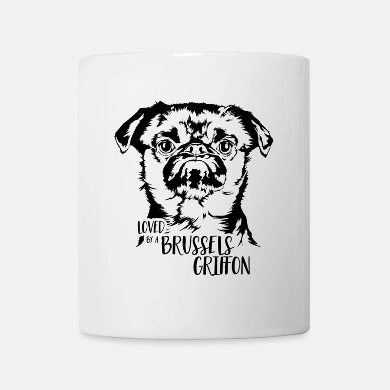 Loved by a Brussels Griffon Hunde Zwerggriffon - Tasse - Weiß