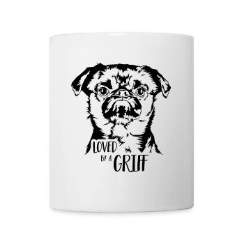 Loved by a Griff Hundespruch Zwerggriffon Wilsigns - Tasse - Weiß - Vorne