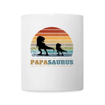 Papa Saurus Vatertag Geburtstag Dino Papasaurus - Tasse - Weiß - Vorne