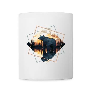 Abstrakter Bär in den Bergen - Tasse - Weiß - Vorne
