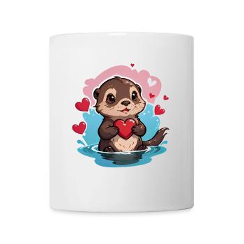 Verschenke diesen süßen Otter zum Valentinstag - Tasse - Weiß - Vorne