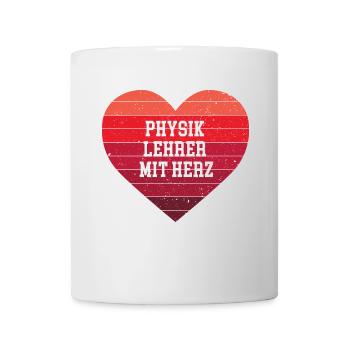 Physiklehrer mit Herz Danke Bester Physik Lehrer - Tasse - Weiß - Vorne