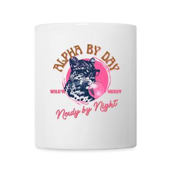 Leopard with sunglasses and pink bubblegum - Mug - white - Front