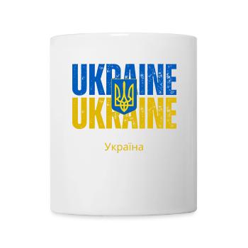 Ukrainische Flagge, Ukrainischer Stolz - Tasse - Weiß - Vorne