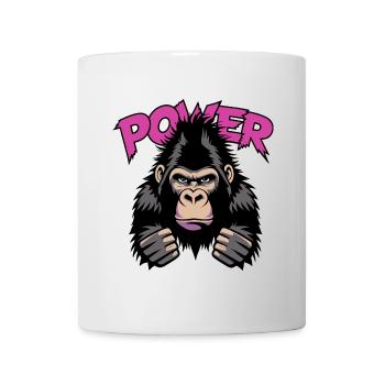 Power - Cooler Gorilla Comic Stil - Tasse - Weiß - Vorne