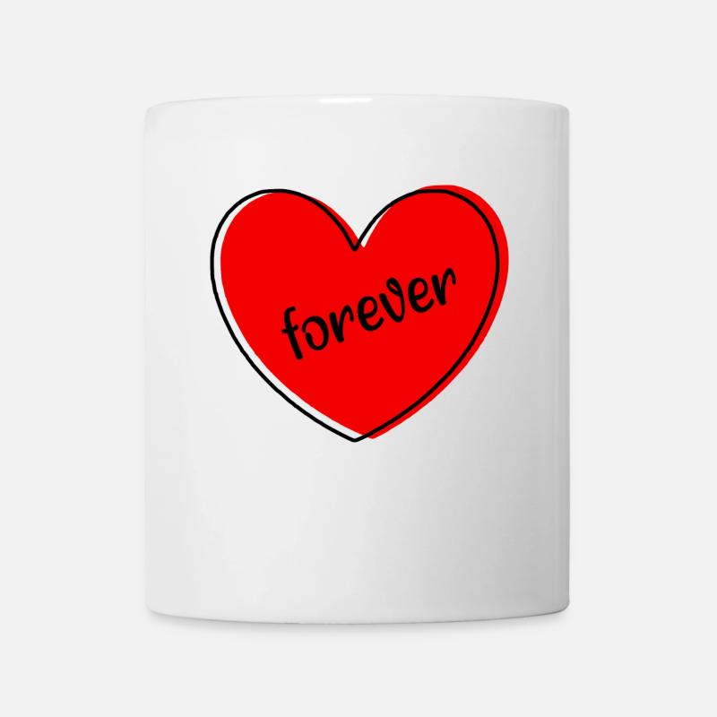 rotes Herz rot Herzen rot Herz Geschenk - Tasse - Weiß