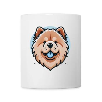 Chow Chow Face Cute Dog Illustration - Mug - white - Front