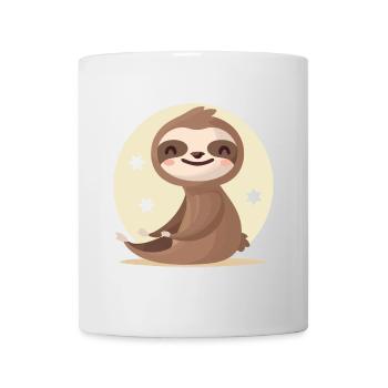Offizielles Schlafshirt mit einem Faultier - Tasse - Weiß - Vorne
