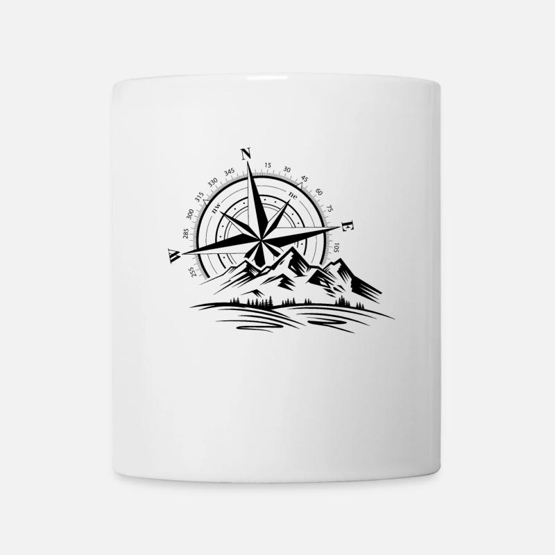 Compass Direction Mountain Graphic - Mug - white