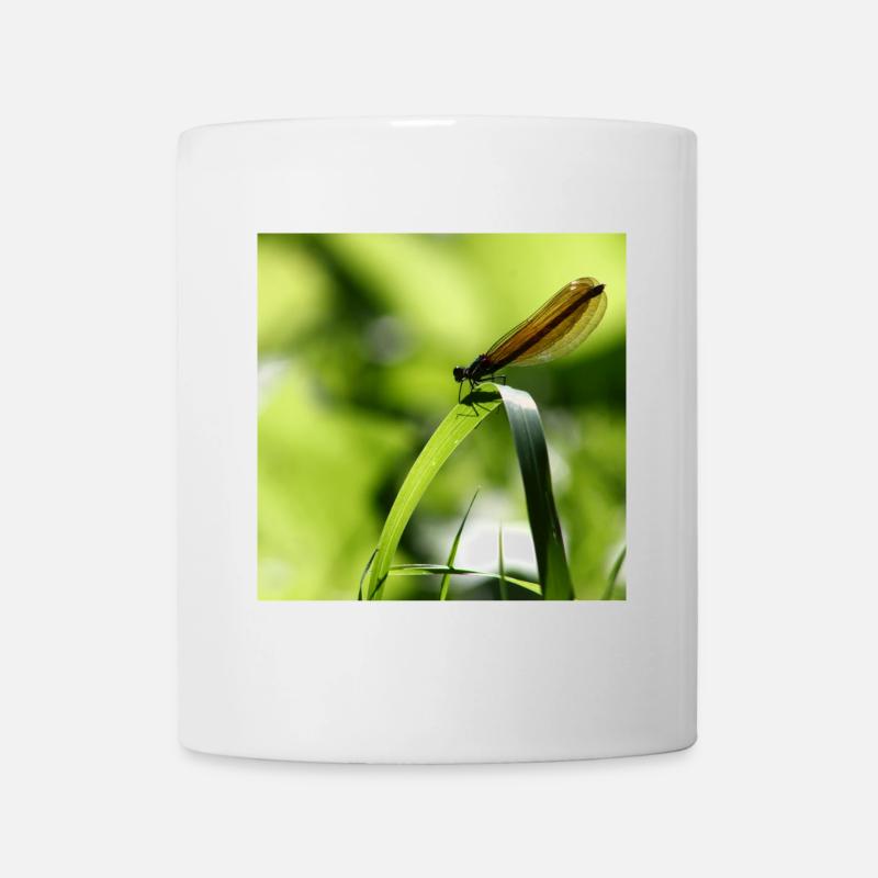 Damselfly calopteryx female insect - Mug - white