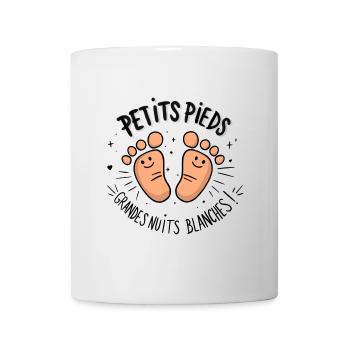 Petits pieds, grandes nuits blanches - Mug blanc - blanc - Devant