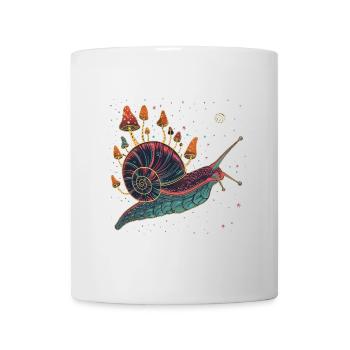 Bunte surreale Schnecke mit Pilzen - Tasse - Weiß - Vorne
