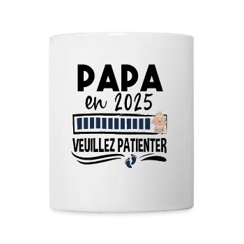 2025 Papa Bébé Naissance Père Cadeau Humour - Mug blanc - blanc - Devant