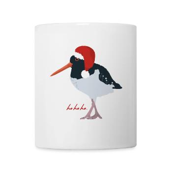 Oystercatcher with Santa hat - Mug - white - Front