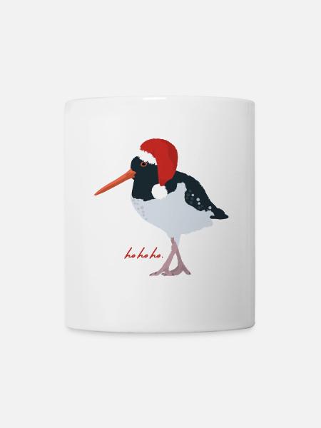 Austernfischer mit Weihnachtsmütze - Tasse - Weiß