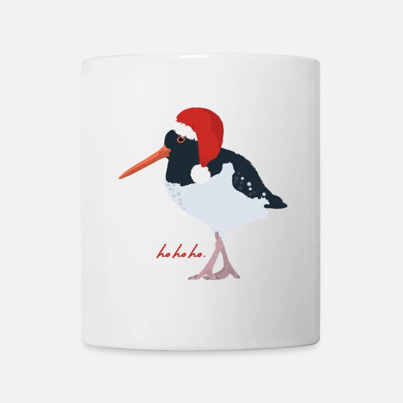 Austernfischer mit Weihnachtsmütze - Tasse - Weiß