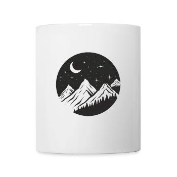 Mountain logo, round logo, starry night - Mug - white - Front