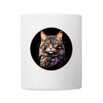 California Spangled Cat Katze in Aquarell - Tasse - Weiß - Vorne
