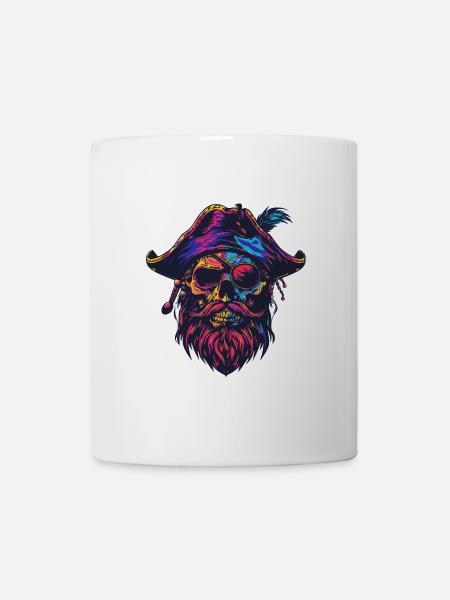 Pirat Totenkopf - Tasse - Weiß