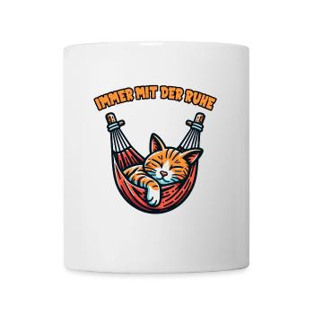 Süße Katze immer mit der Ruhe - Tasse - Weiß - Vorne