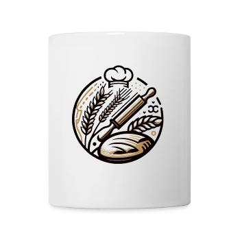 Baking bread Baker's hat and loaf of bread cereals - Mug - white - Front