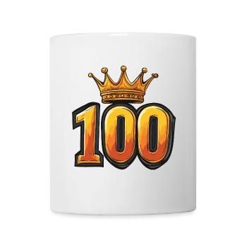 100 Zahl Krone - Tasse - Weiß - Vorne
