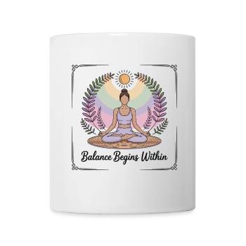 L’équilibre commence à l’intérieur - Yoga - Mug blanc - blanc - Devant