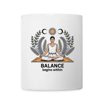 L’équilibre commence à l’intérieur - Yoga - Mug blanc - blanc - Devant