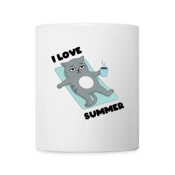 I love Summer - Cat Grumpy - Tasse - Weiß - Vorne