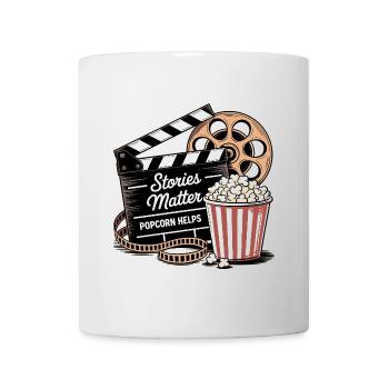 Stories Matter, Popcorn Helps - Mug - white - Front