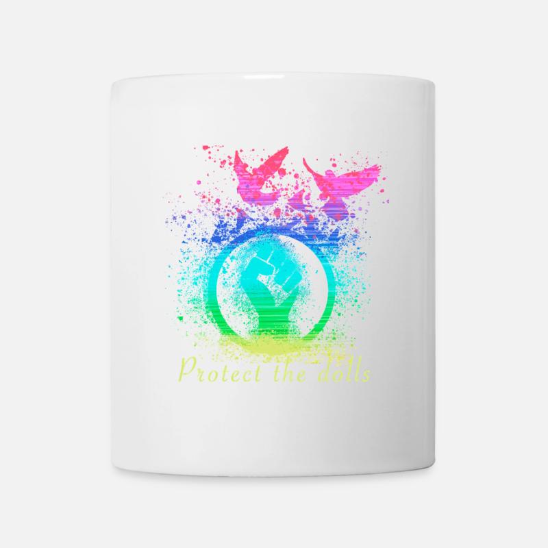 LGBT,protect the dolls, bunt, graffiti - Tasse - Weiß