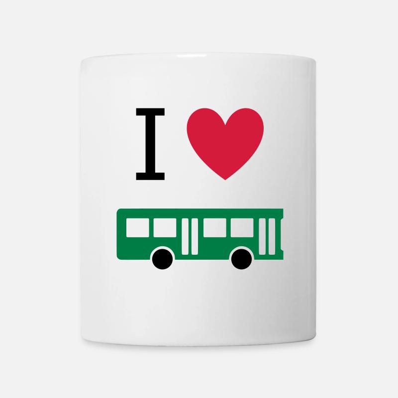 ★ Designfarben änderbar ★ Ich liebe Busse - Tasse - Weiß
