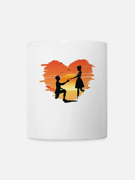 Marriage proposal marrying wedding couple proposal - Mug - white
