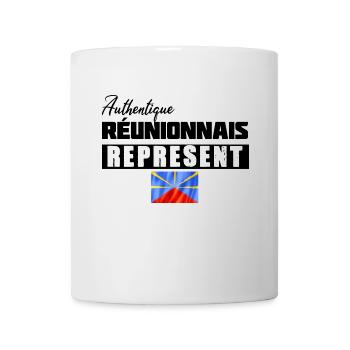 Authentique Réunionnais Cadeau Homme île Réunion - Mug blanc - blanc - Devant