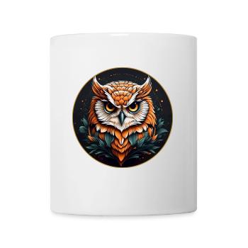 Buntes grafisches Eulendesign für Eulenfans - Tasse - Weiß - Vorne