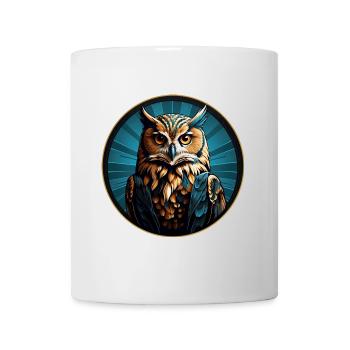 Buntes grafisches Eulendesign für Eulenfans - Tasse - Weiß - Vorne