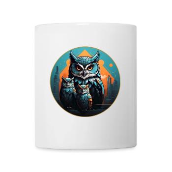 Buntes grafisches Eulendesign für Eulenfans und Vo - Tasse - Weiß - Vorne