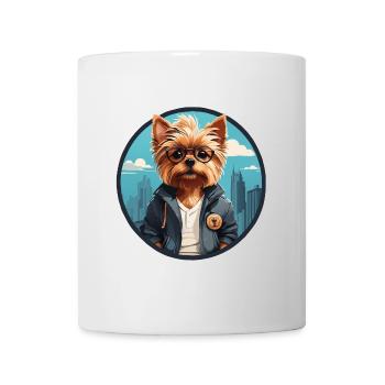 Yorkshire Yorkshire Terrier cool avec lunettes de soleil - Mug blanc - blanc - Devant